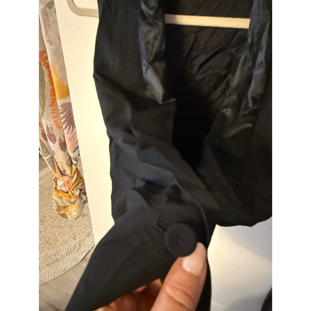 Eileen Fisher tux vest silk collar black contrast classic tailored luxurious euc - Picture 6 of 10
